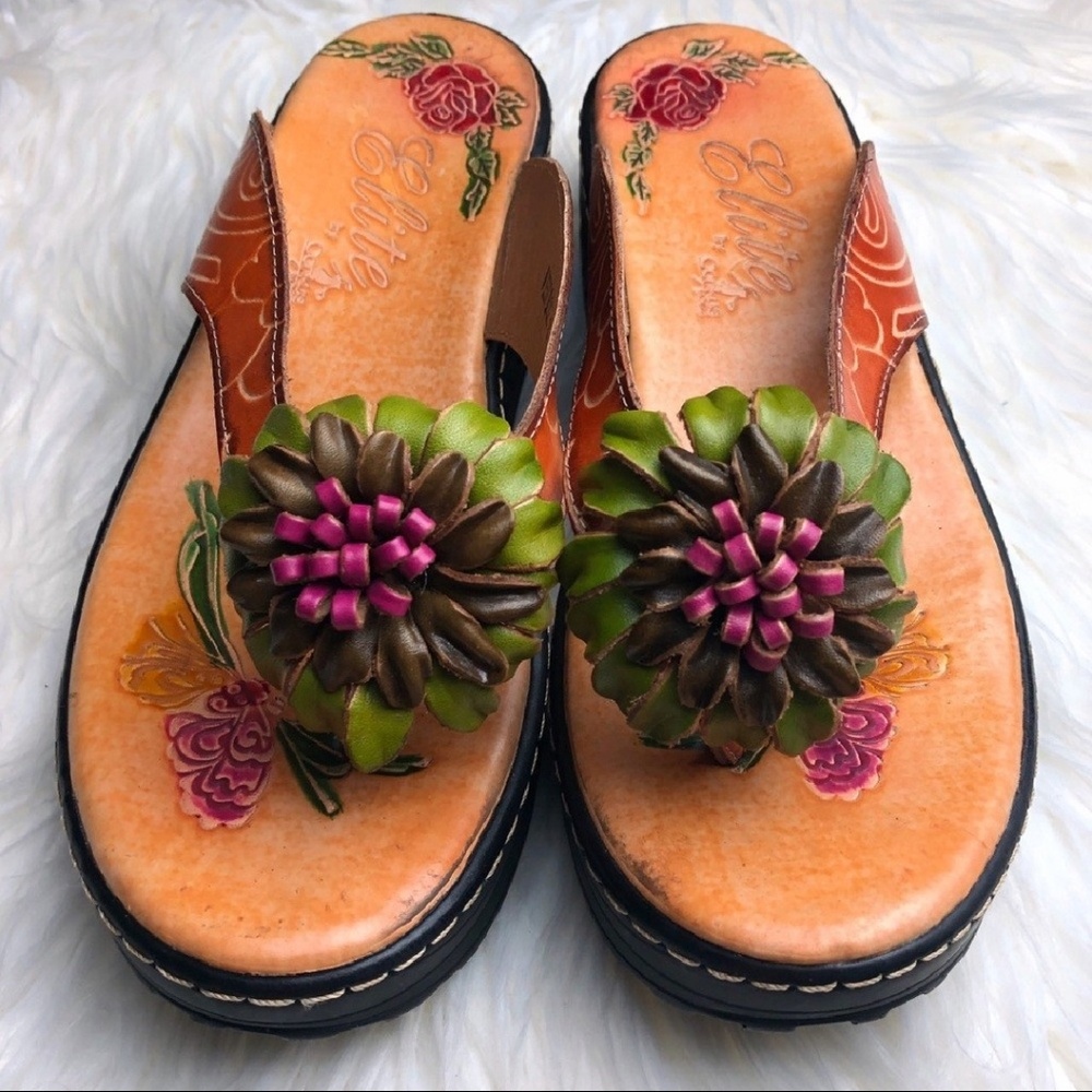 Elite by Corky's Floral Wedge Comfort Sandal
